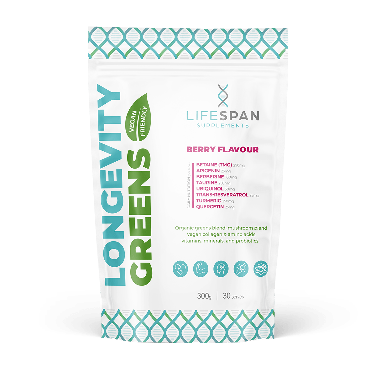 Longevity Greens Powder | 300g - Lifespan Supplements