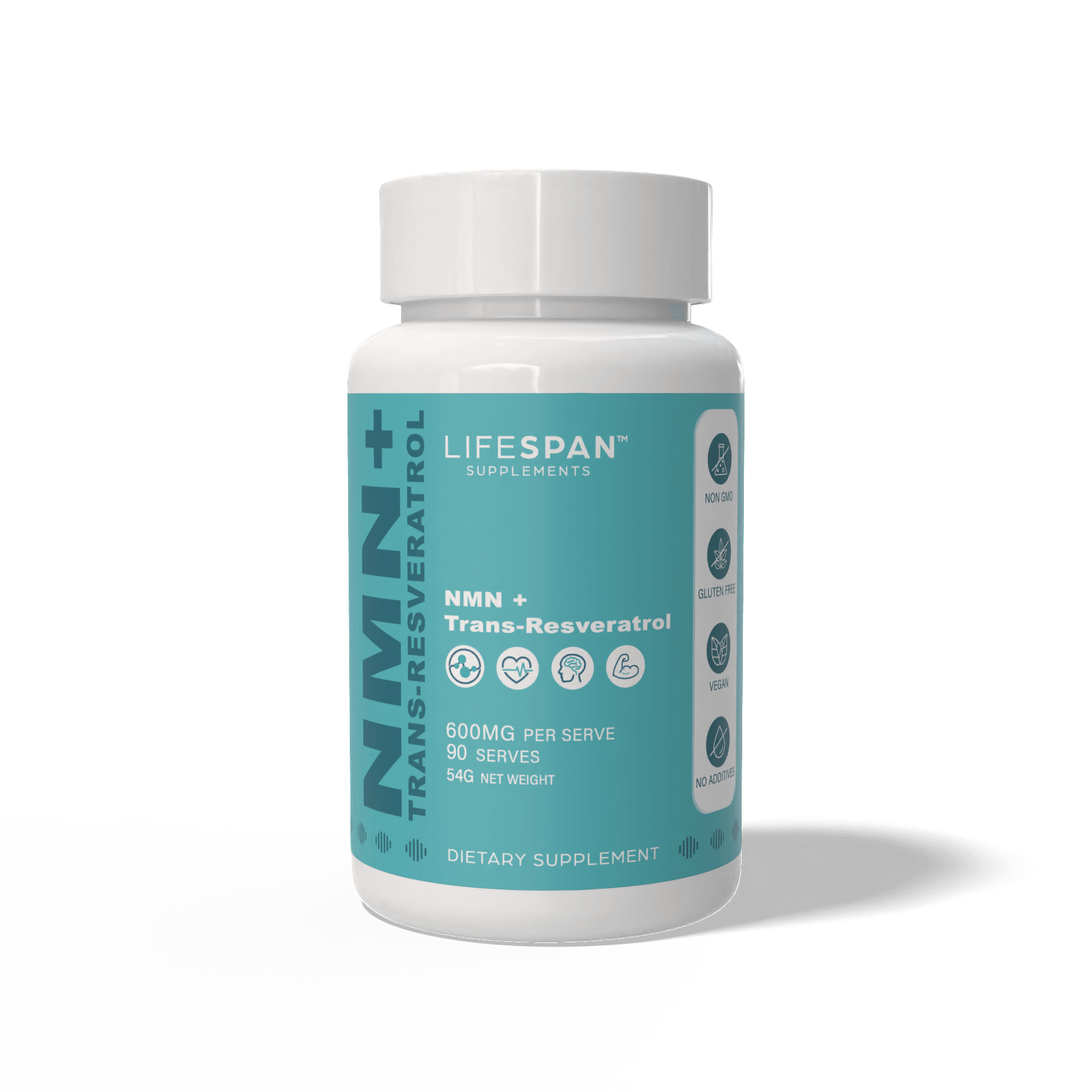 NMN + Trans-Resveratrol | 90 Capsules - Lifespan Supplements