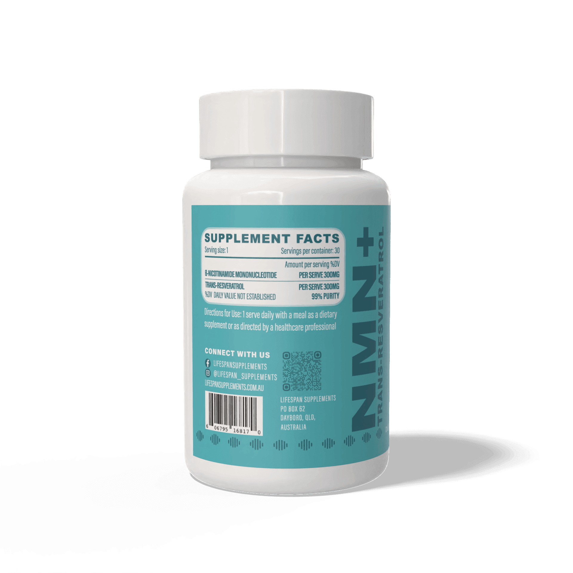 Lifespan-Supplements-Health-Wellness-AUS-NMN-Trans-Resveratrol-30-serves-side