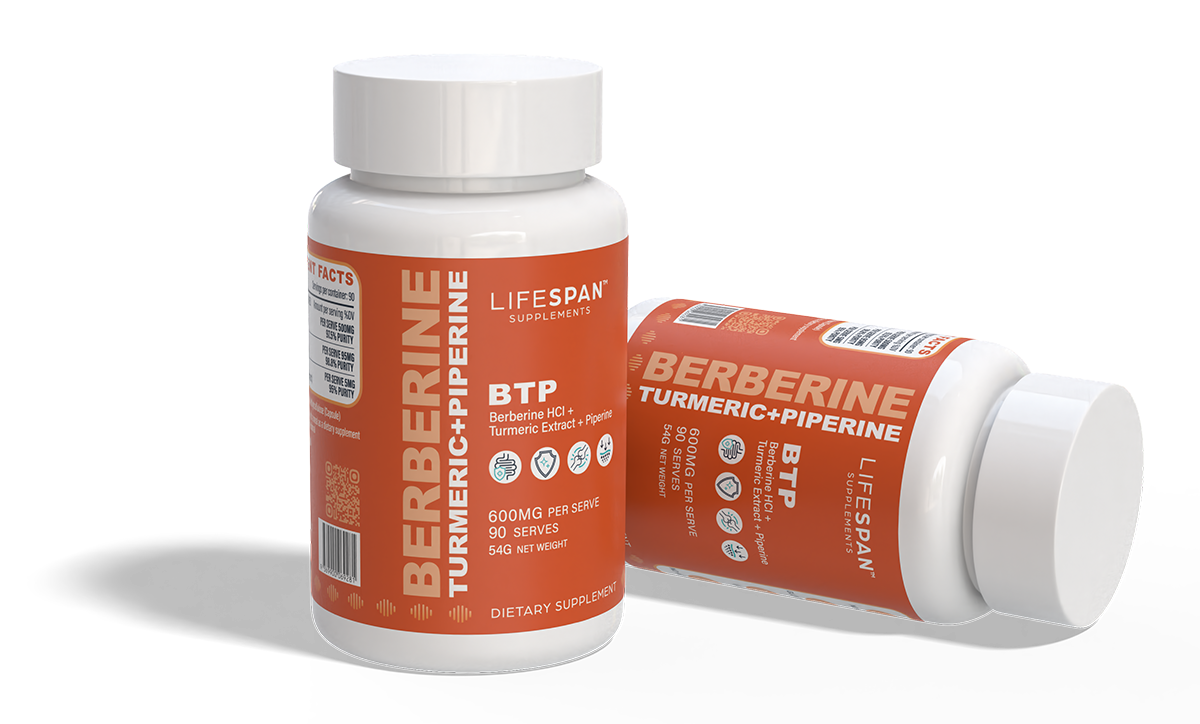 Lifespan Supplements BTP - Berberine, Turmeric and Piperine Bottles